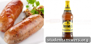 A rustic bowl of sausage and cider casserole with mashed potatoes