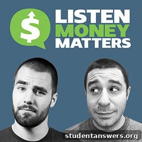Listen Money Matters podcast logo featuring a microphone and a dollar sign