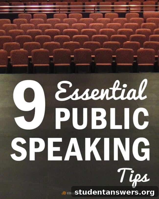 A comprehensive guide on how to improve public speaking skills, with tips on body language and practice.