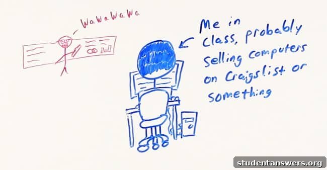 A student sitting in a university lecture hall