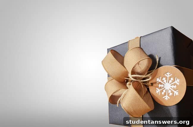 A beautifully wrapped gift being exchanged between two people.