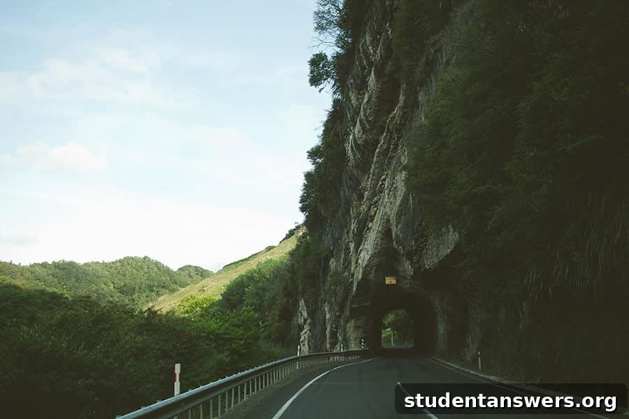 Driving through a tunnel towards the light