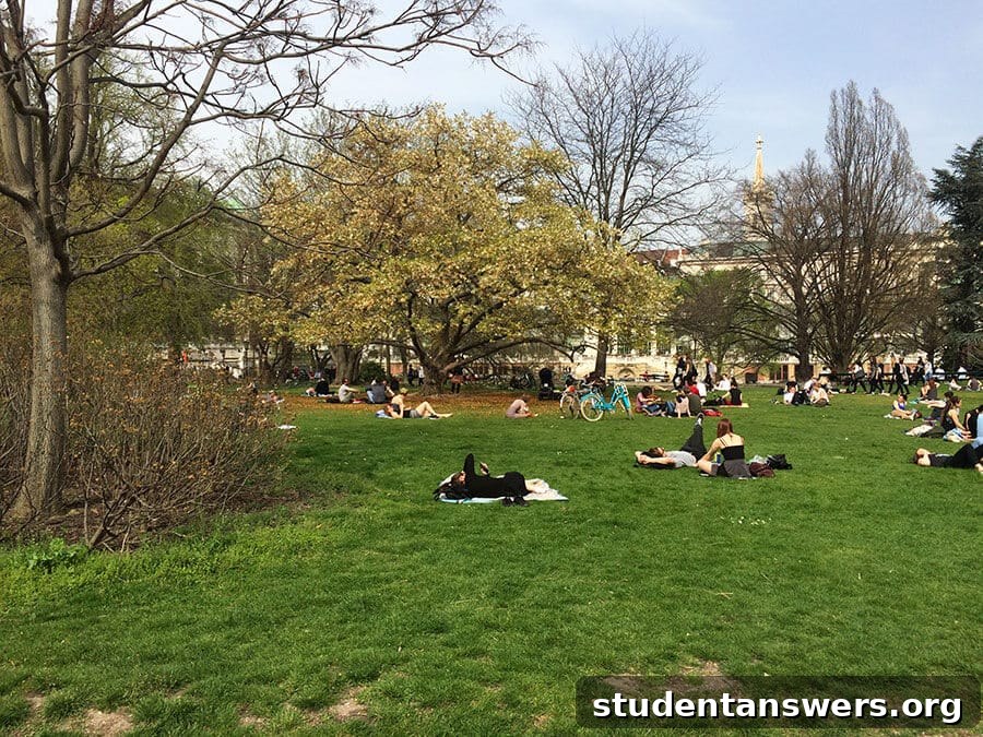A beautiful public park in Vienna