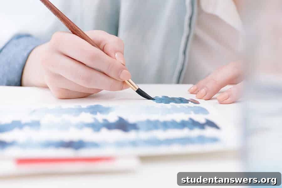 Watercolor painting supplies, illustrating a creative activity for a mental break.