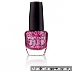 A bottle of hot pink glittery nail varnish