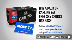The #FootballBanter campaign logo from NOW TV and Carling