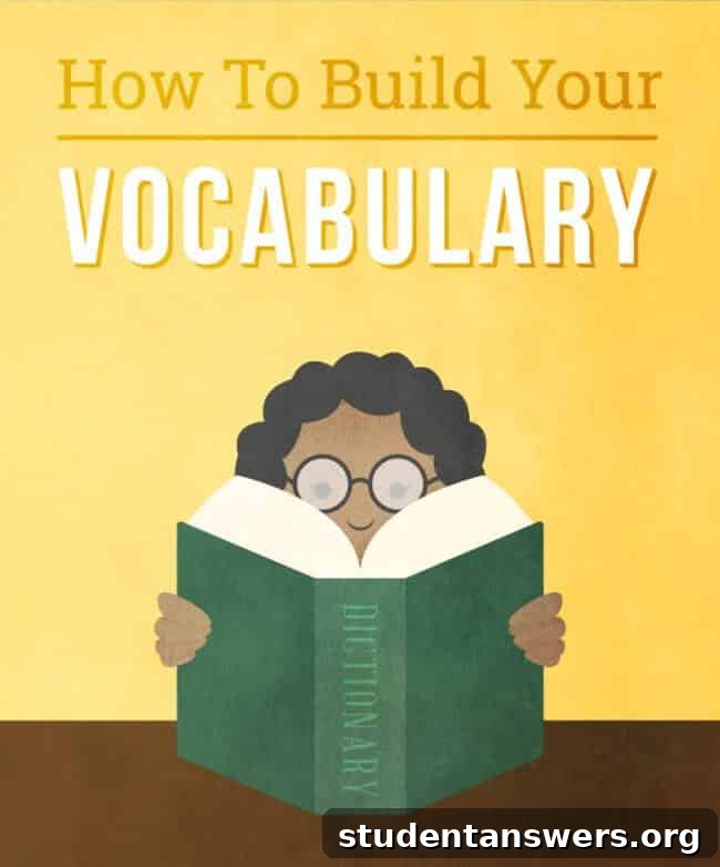 An infographic titled How to Build Your Vocabulary with various tips listed