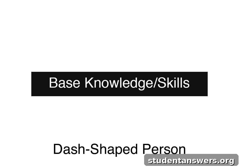 Diagram of a dash-shaped person, representing a generalist with broad but shallow knowledge
