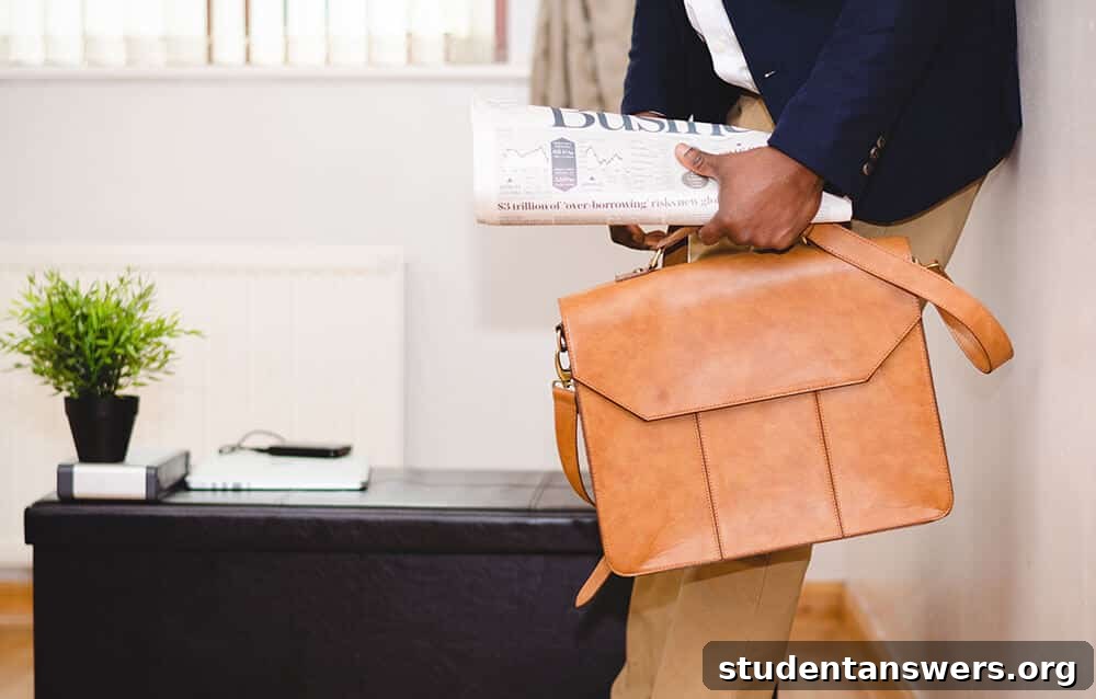 A professional man with a briefcase walking confidently, representing a student who has successfully navigated the application process.