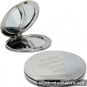 A silver-plated compact mirror that can be personalised