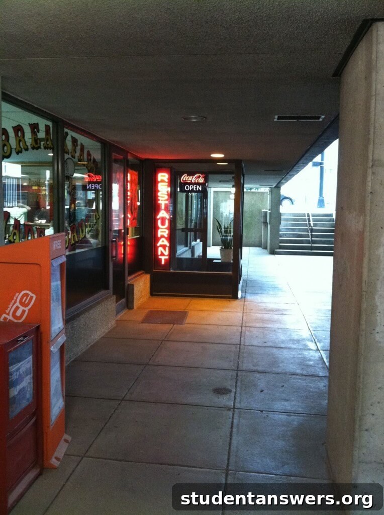 A small, local diner where coworkers gather for breakfast.