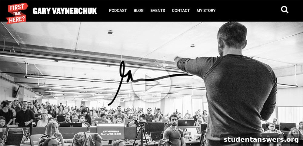 Gary Vaynerchuk's personal website homepage