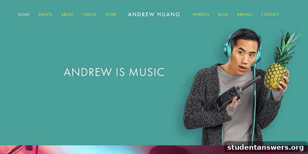 Andrew Huang's creative musician website