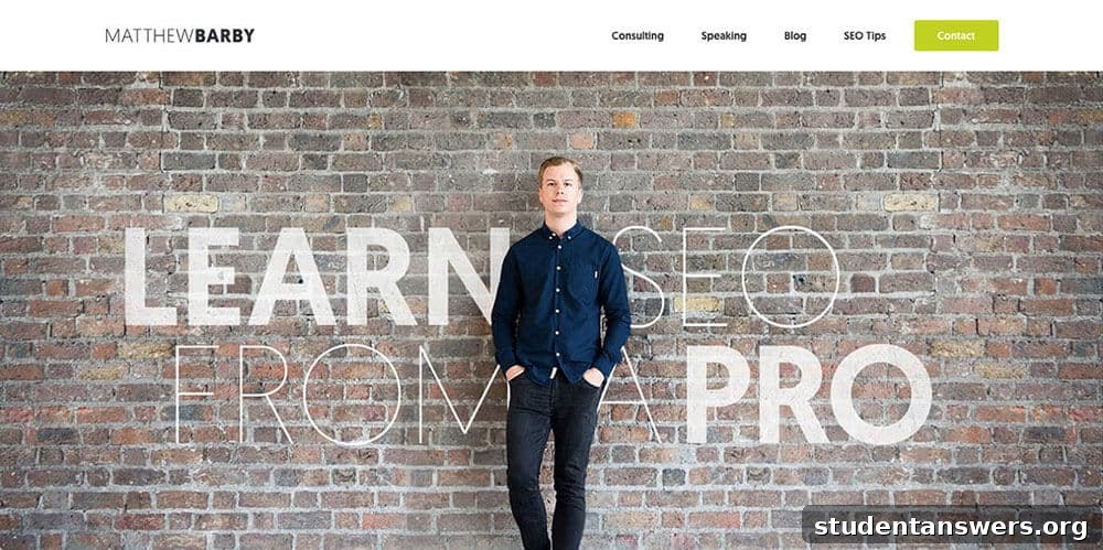 Matthew Barby's professional SEO expert website