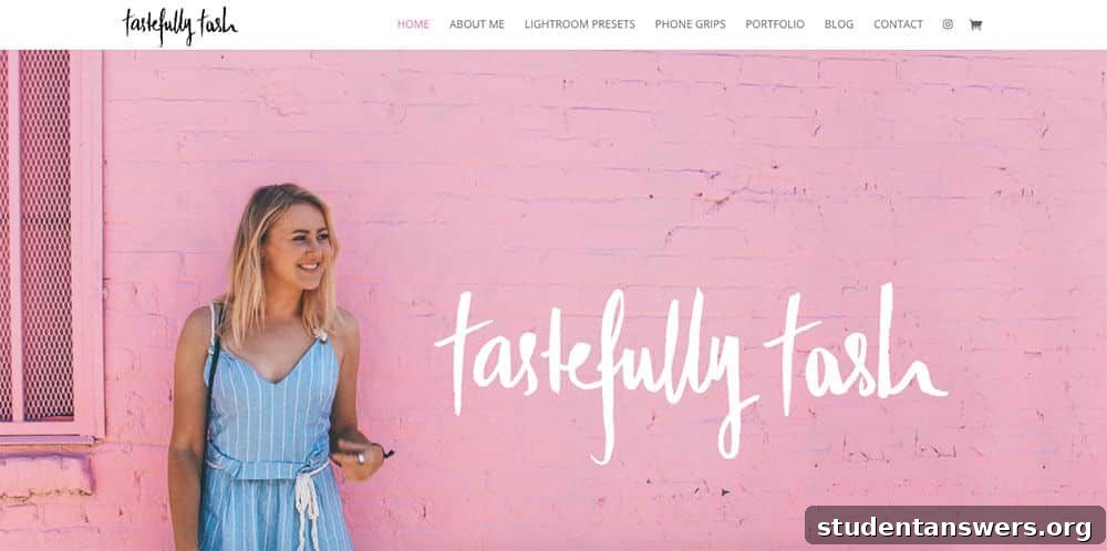 Tasha Meys' Tastefully Tash personal brand website