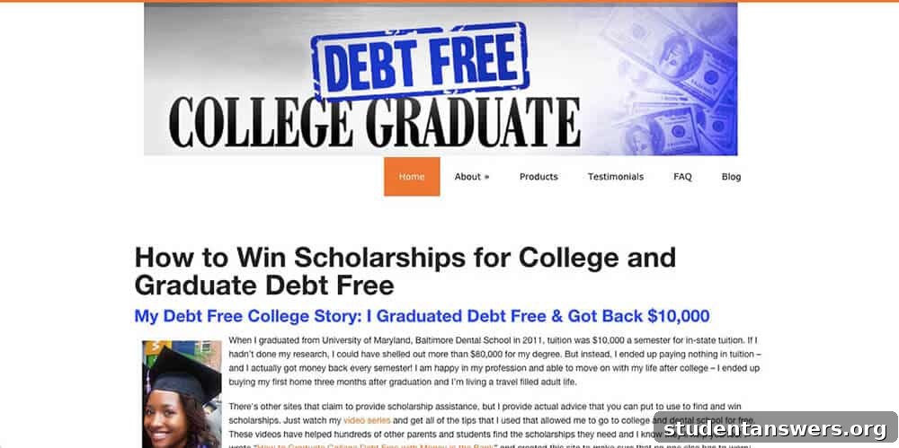 Shanice Miller's Debt Free College Grad website