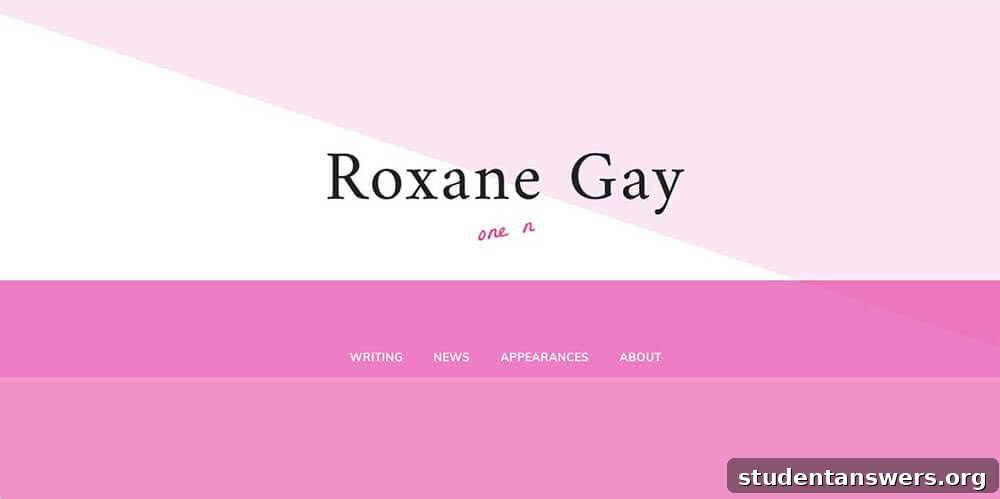 Roxane Gay's minimalist author website
