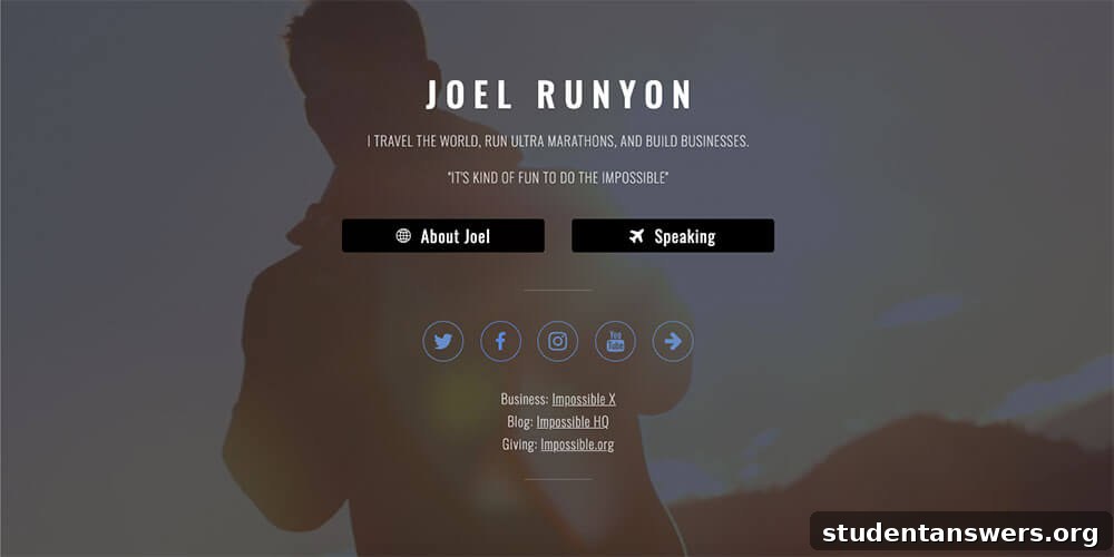 Joel Runyon's Impossible List website