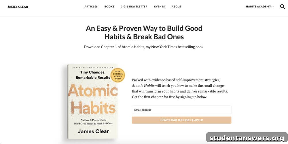 James Clear's blog on habits and self-improvement