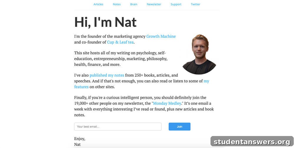 Nat Eliason's multi-interest personal blog