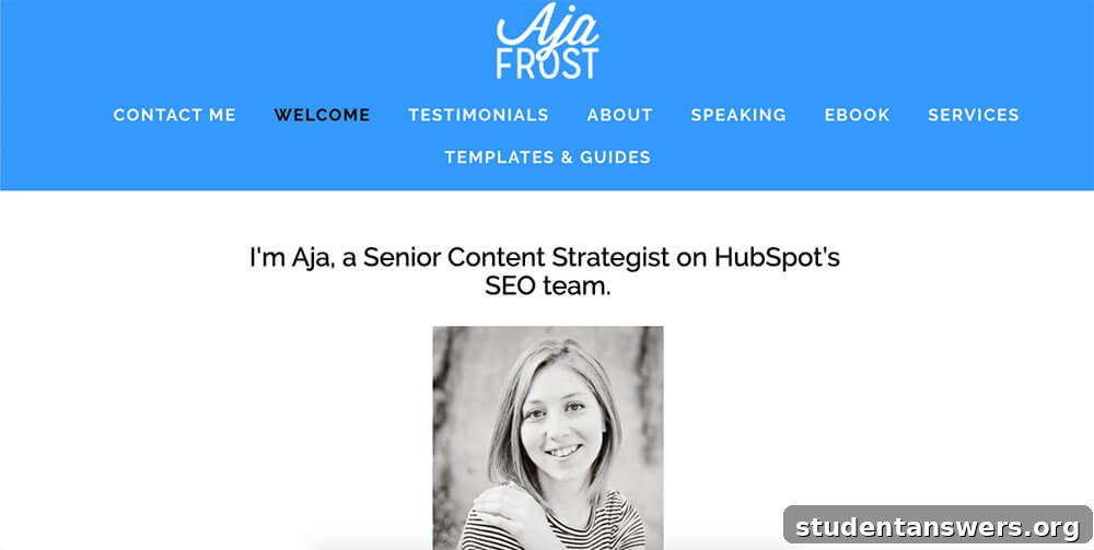 Aja Frost's professional content strategist portfolio