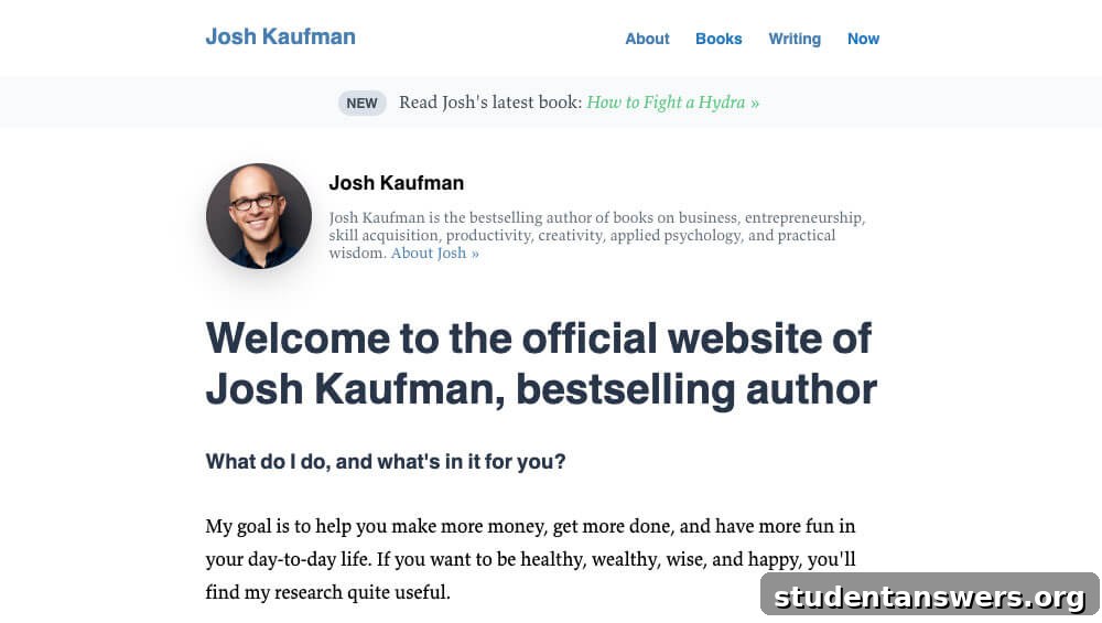 Josh Kaufman's professional author website