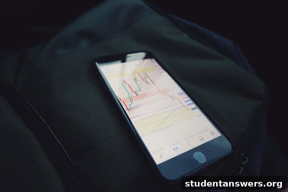 A smartphone displaying a stock market graph, symbolizing mobile investing