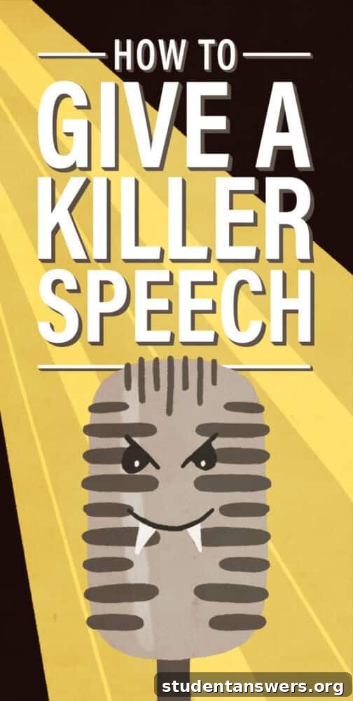Graphic illustrating tips for giving a killer speech