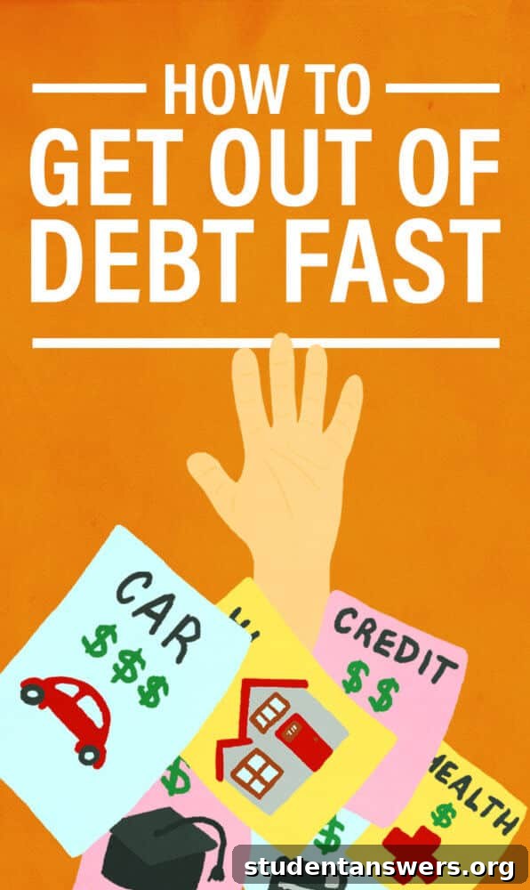 A visual representation of a plan to get out of debt quickly