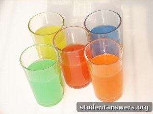 Different types of alcoholic drinks on a bar