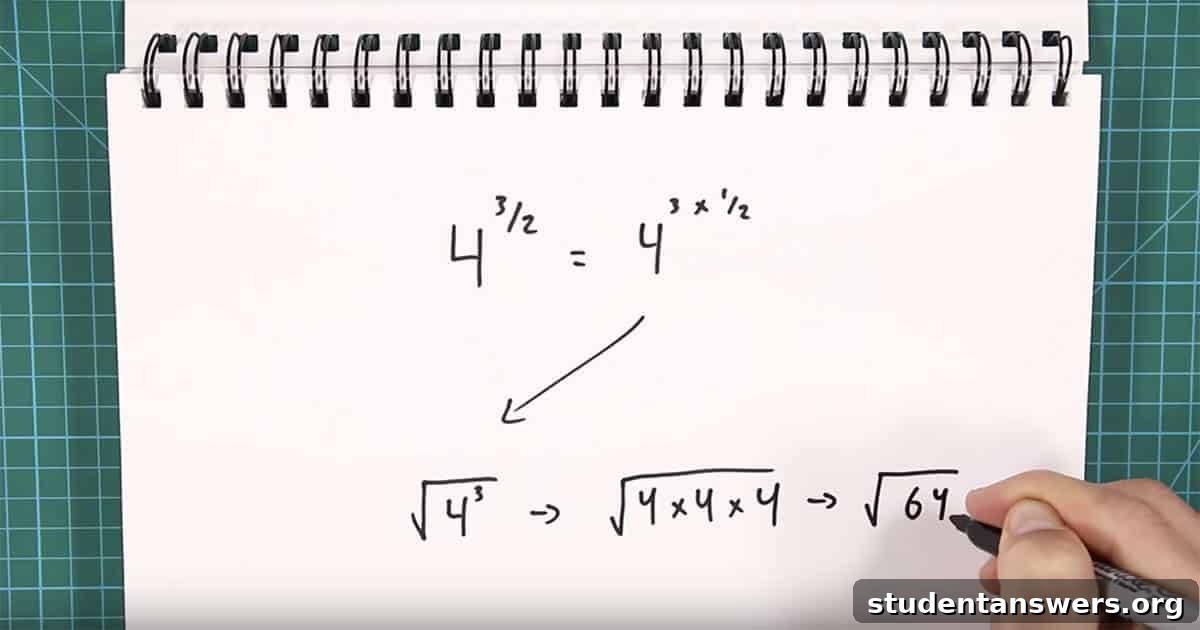 A separate practice problem focusing only on fractional exponents.