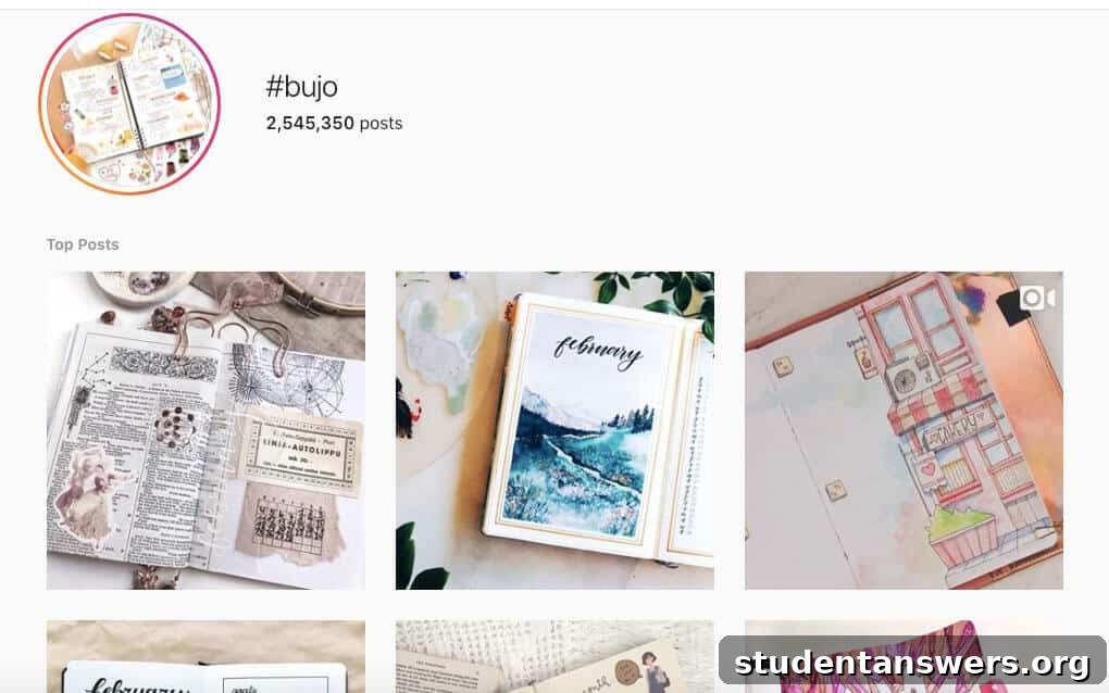 Elaborate Bullet Journal spreads on Instagram