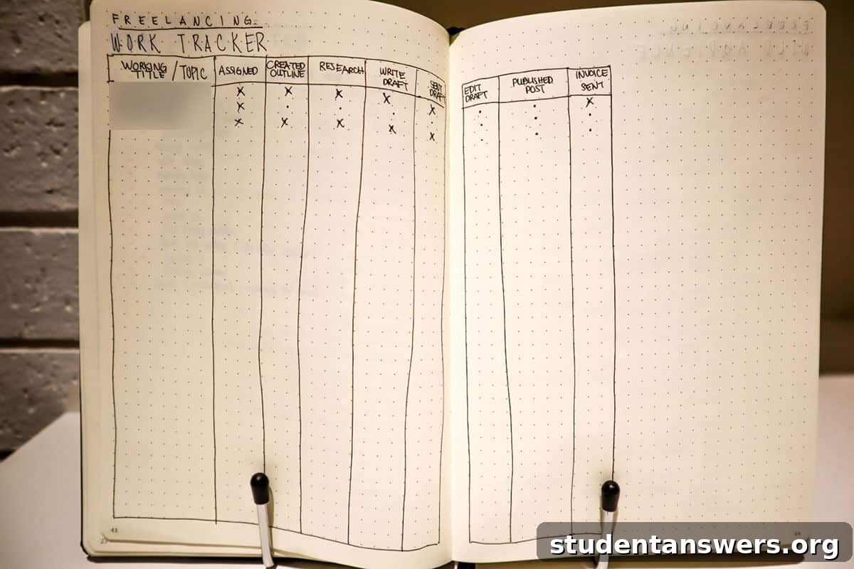 A simple project tracker that can be adapted for class assignments