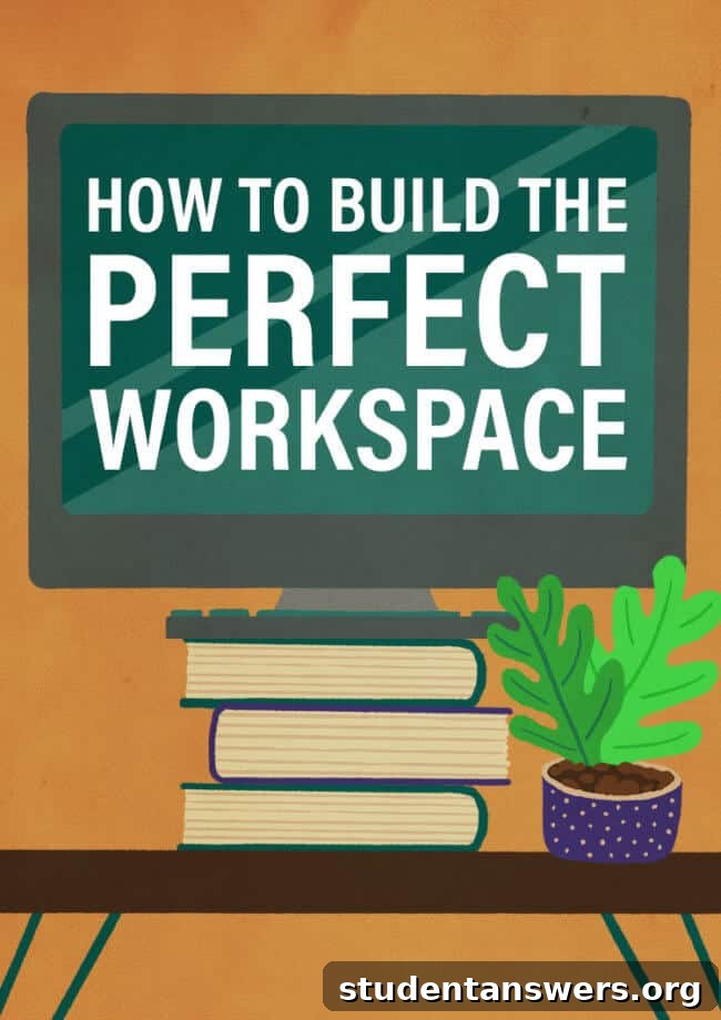 A well-organized and ergonomic home office workspace setup
