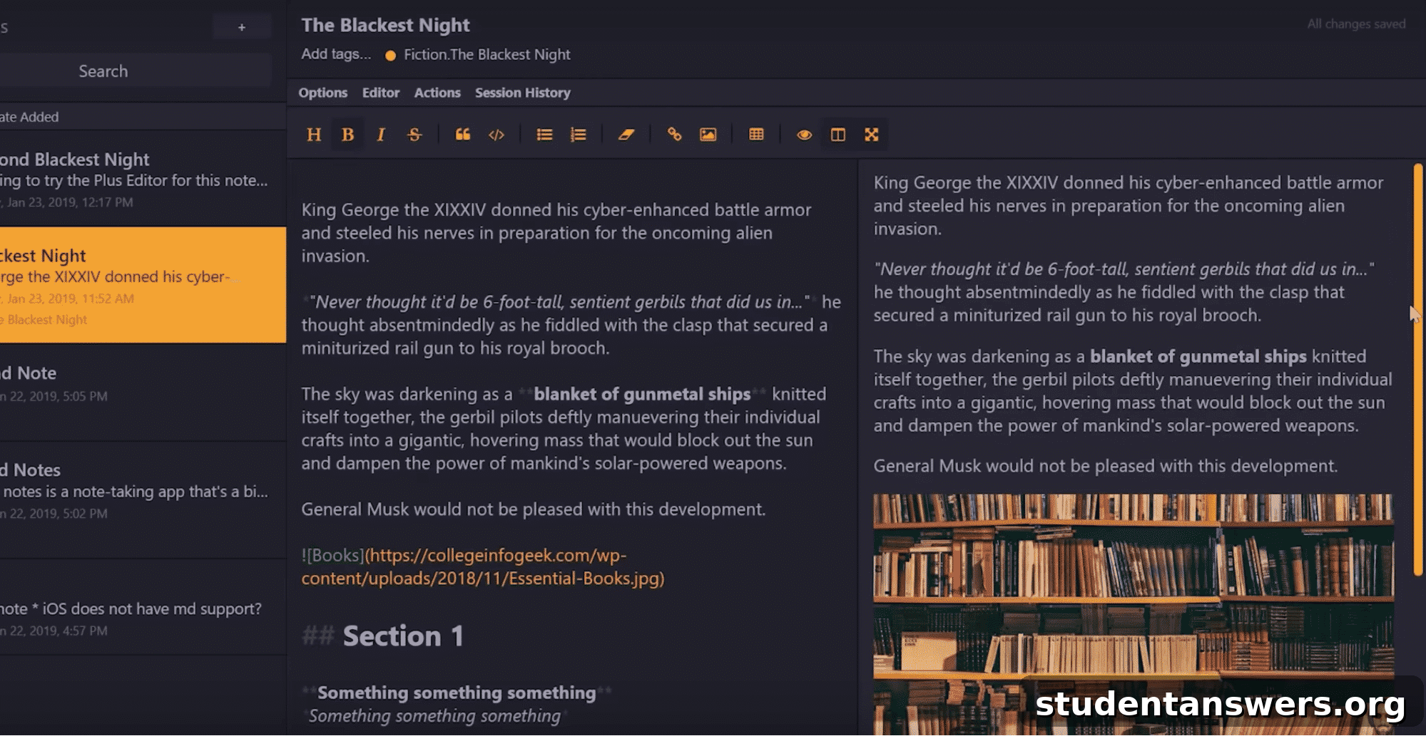 The Standard Notes app interface with a focus on security