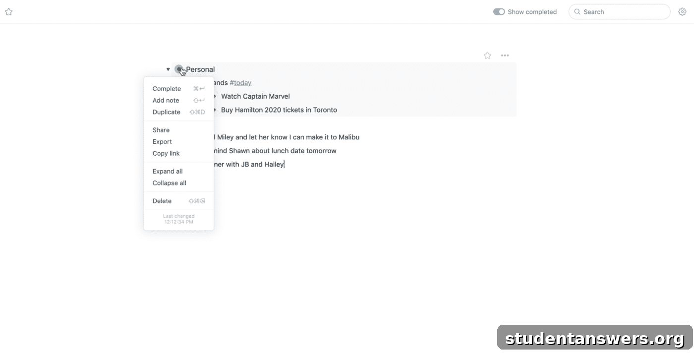 The minimalist interface of WorkFlowy