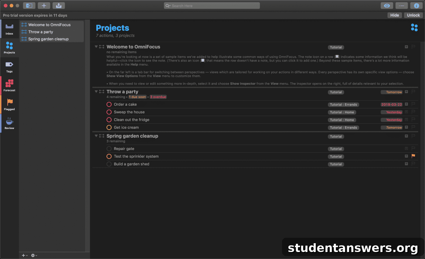 The powerful perspective view in OmniFocus