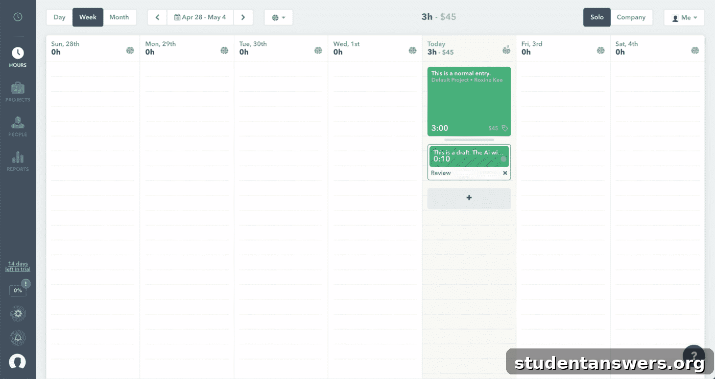 Timely's visual calendar view with automatically categorized time blocks