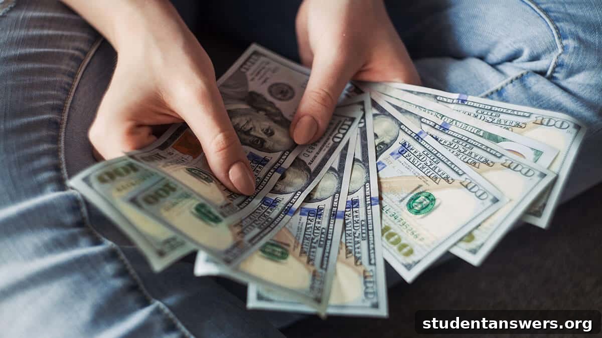 A person fanning out a stack of one hundred dollar bills, symbolizing earning an extra $1,000.