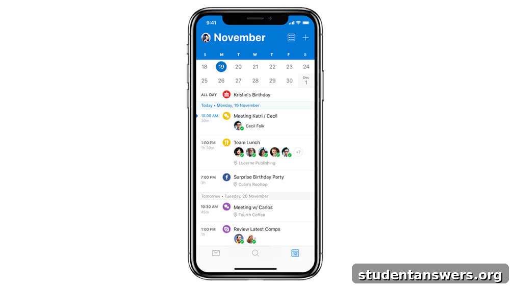 Microsoft Outlook Calendar interface on a desktop computer, showing meeting details.