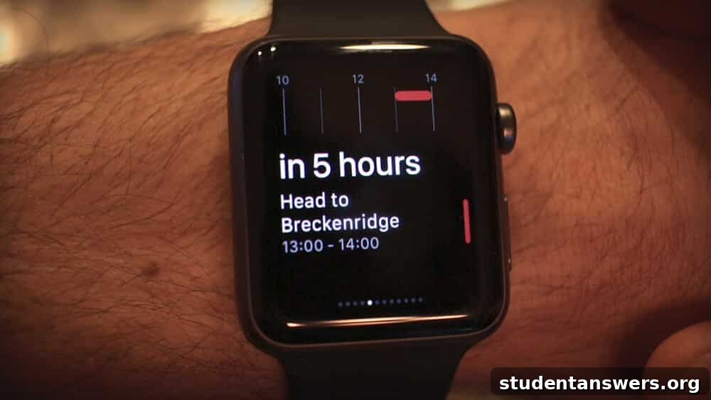 Fantastical's sleek interface shown on an Apple Watch, displaying upcoming events.