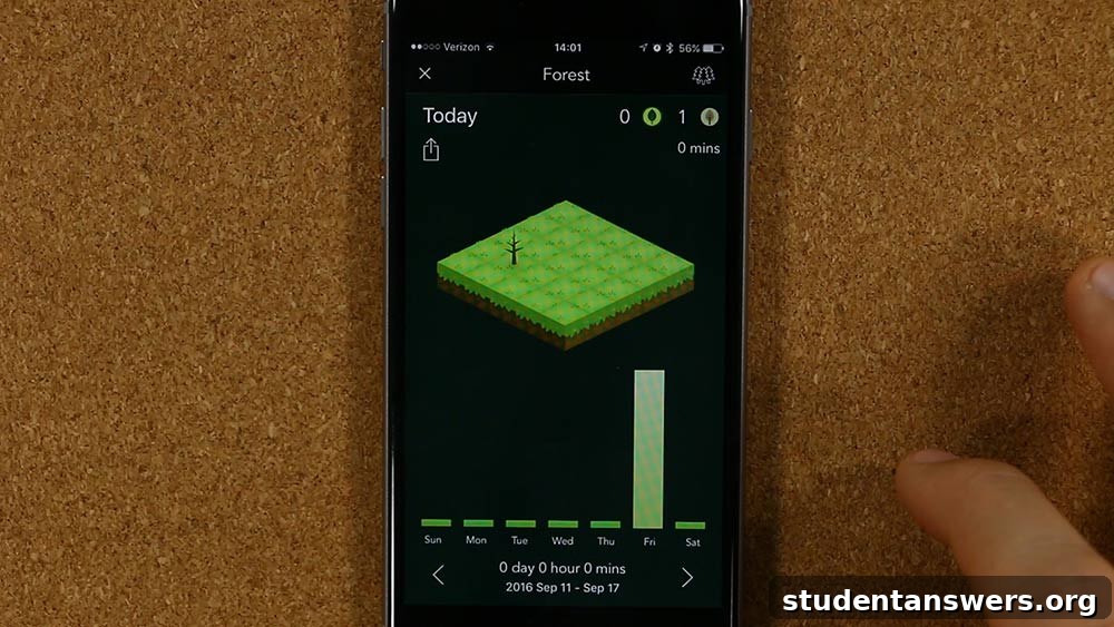 The Forest app growing a virtual tree to encourage focus and avoid phone distractions