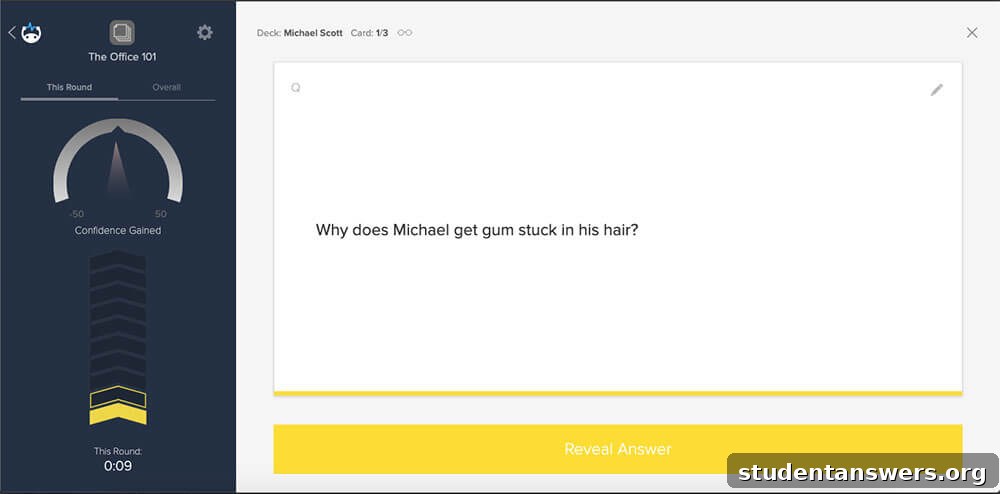 The user interface of the Brainscape flashcard application