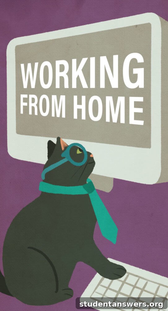 Graphic illustrating tips for working from home effectively