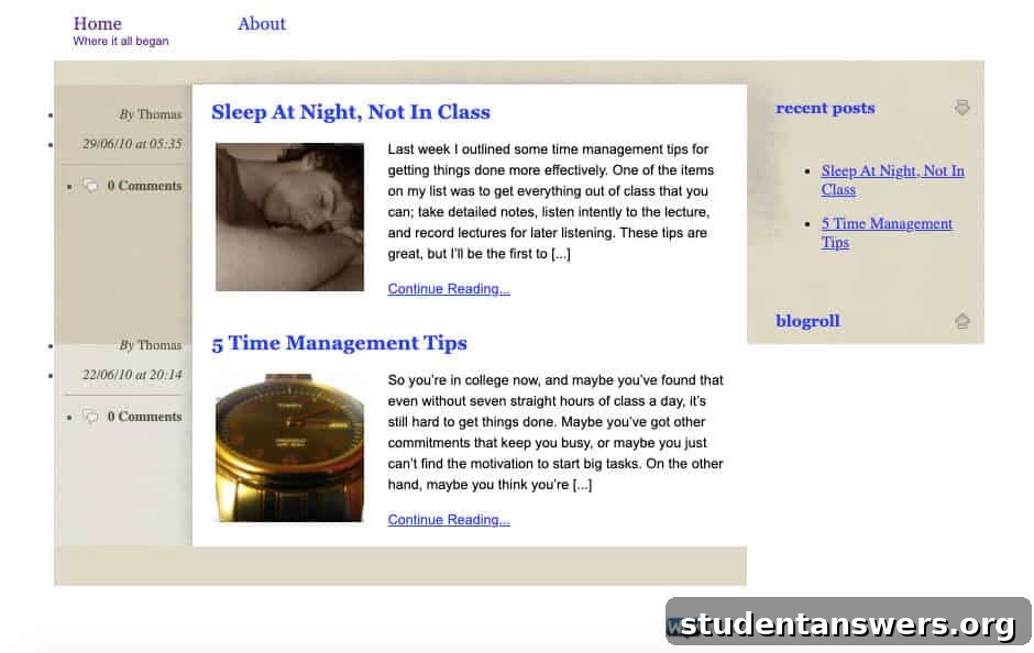 An archival screenshot of the College Info Geek website from 2010