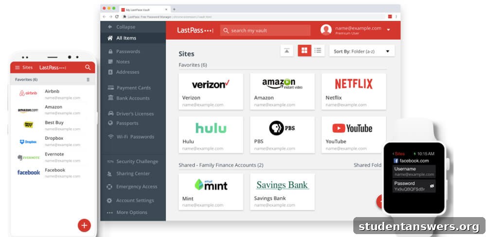 The LastPass password manager logo and interface