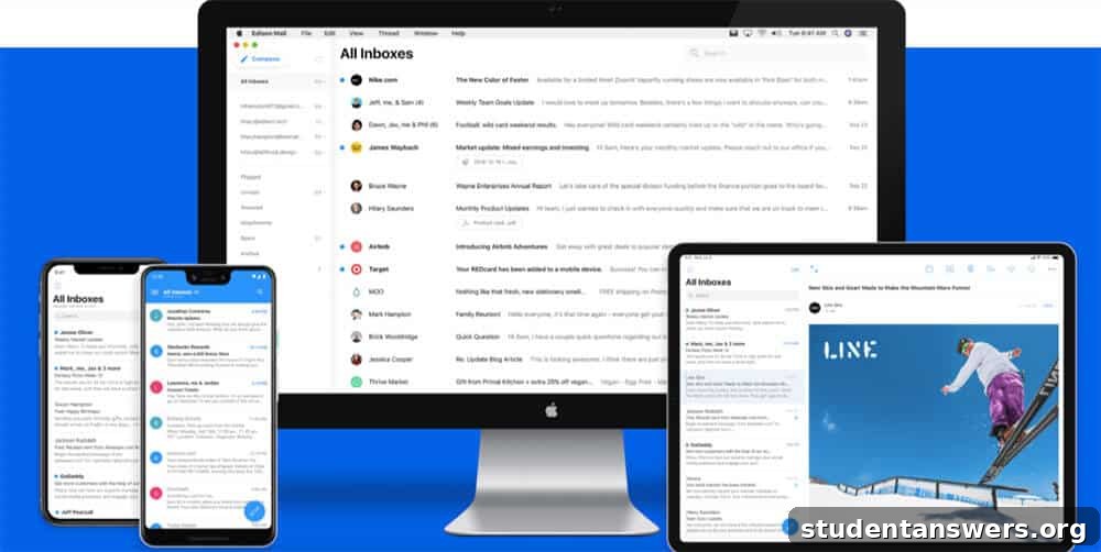 The Edison Mail app shown on a phone, computer, and tablet screen