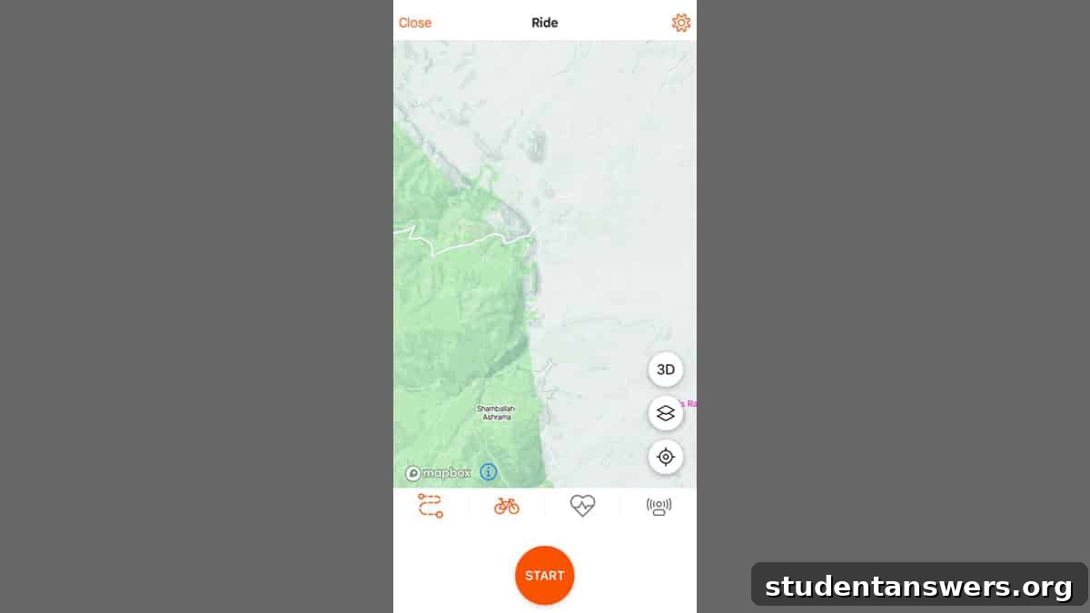 Recording a bike ride in the Strava app interface