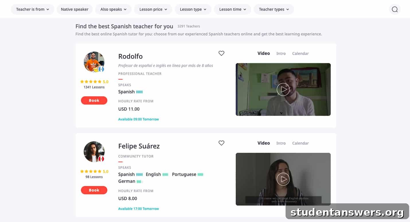 The iTalki dashboard for finding language teachers online