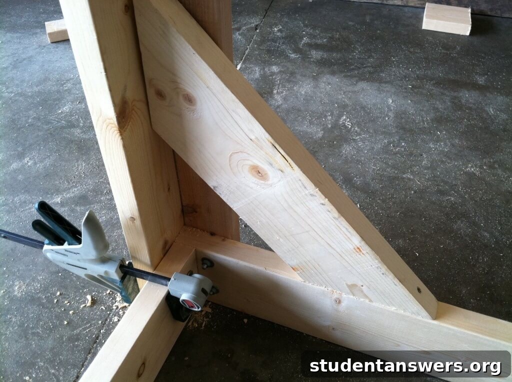 A diagonal kicker board screwed in for support.